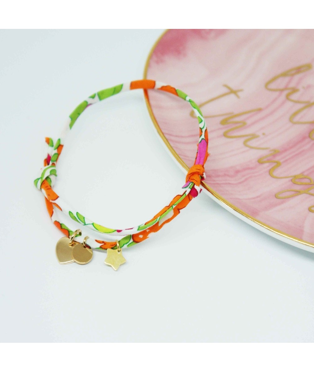 Mini charms and liberty braid for intitials personalised bracelet made by Anne L'Or London