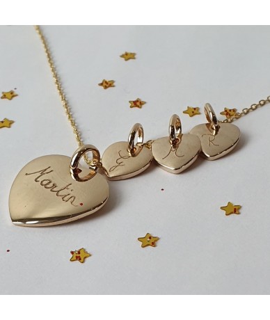 Personalised Heart necklace handgraved on forcat chain handmade by Anne L'Or London